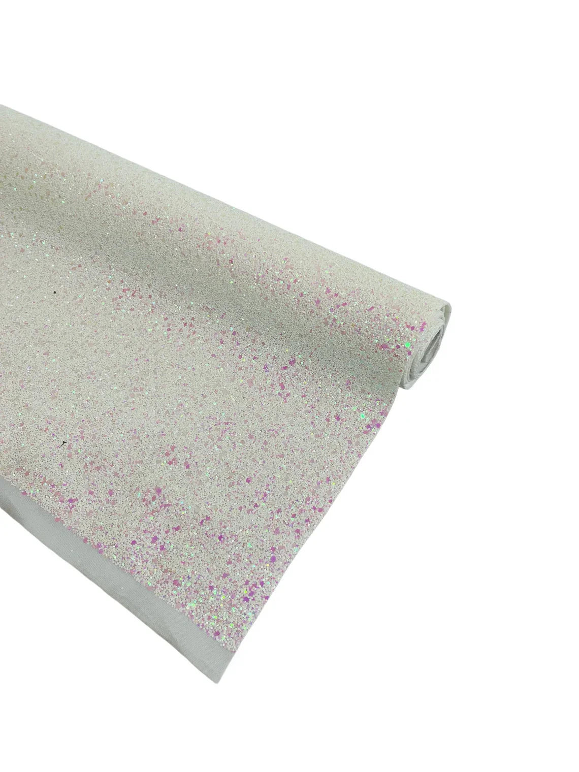Chunky Glitter Vinyl - White / Pink Iridescent - 54" Wide Crafting Glitter Vinyl Fabric Sold By The Yard