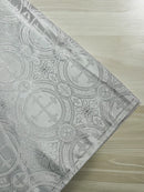 Brocade Cross Fabric - White / Silver - Church Vestment Religious Jacquard Fabric By Yard