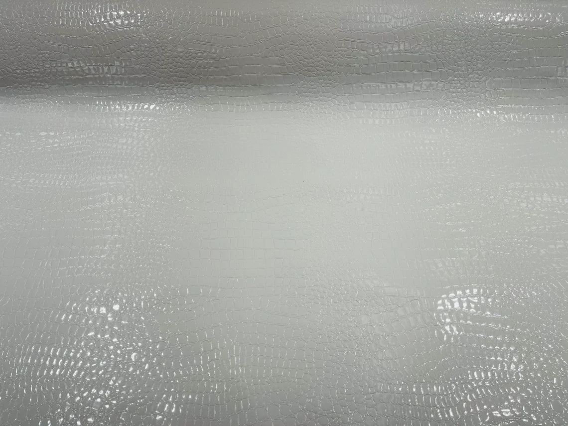 Alligator Embossed Vinyl Leather Fabric - Different Colors - Sold By The Yard