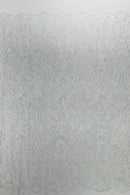 Fancy Damask Lace Fabric - White - Embroidered Damask Design Mesh on Lace Fabric by Yard