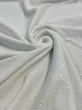 Mille Striped Stretch Sequins - White - 4 Way Stretch Spandex Sequins Striped Fabric By The Yard