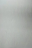 Wavy Leaf Sequins Fabric - White - Wavy Lines and Leaves Design on Lace Mesh Fabric by Yard