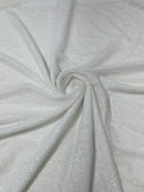 Glitter Mesh Sheer Fabric - White - 60" Wide Shiny Glitter Mesh Fabric Sold By The Yard