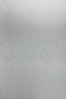 Leaf Design Stretch Sequins - White - 4 Way Stretch Lace Mesh Sequins Fabric by Yard