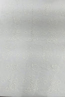 3D Rose Chunky Glitter Fabric - White - Rose Floral Design Glitter on Tulle Fabric Sold by Yard