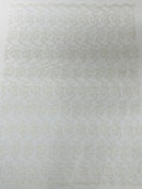 Embroidered Flower Fabric - White - Floral Design Scalloped Border Fabric By Yard