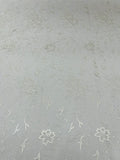 Flower Glitter Fabric - White - 3D Floral Tulle Fabric for Wedding, Quinceañera By Yard