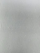 Curvy Line Design Fabric - White - 4 Way Stretch Sequins Design Mesh Lace Fabric by Yard