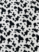 Cow Velboa Faux Fur Fabric - White / Black