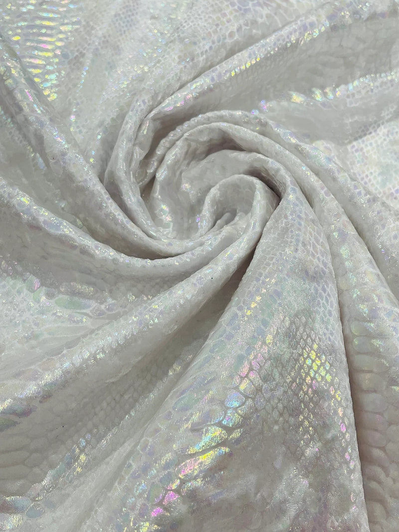 Anaconda Stretch Velvet - 58/60" Stretch Velvet Fabric with Anaconda Snake Print By Yard