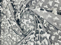 3D Butterfly Design Lace - White on Black - Embroidered Lace with 3D Butterfly Design By Yard
