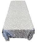 3D Butterfly Tablecloth - White on Black - 52" x 102" Inches 3D Butterfly Sheer Mesh Tablecloth