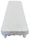 3D Butterfly Tablecloth - White on Light Pink - 52" x 102" Inches 3D Butterfly Sheer Mesh Tablecloth