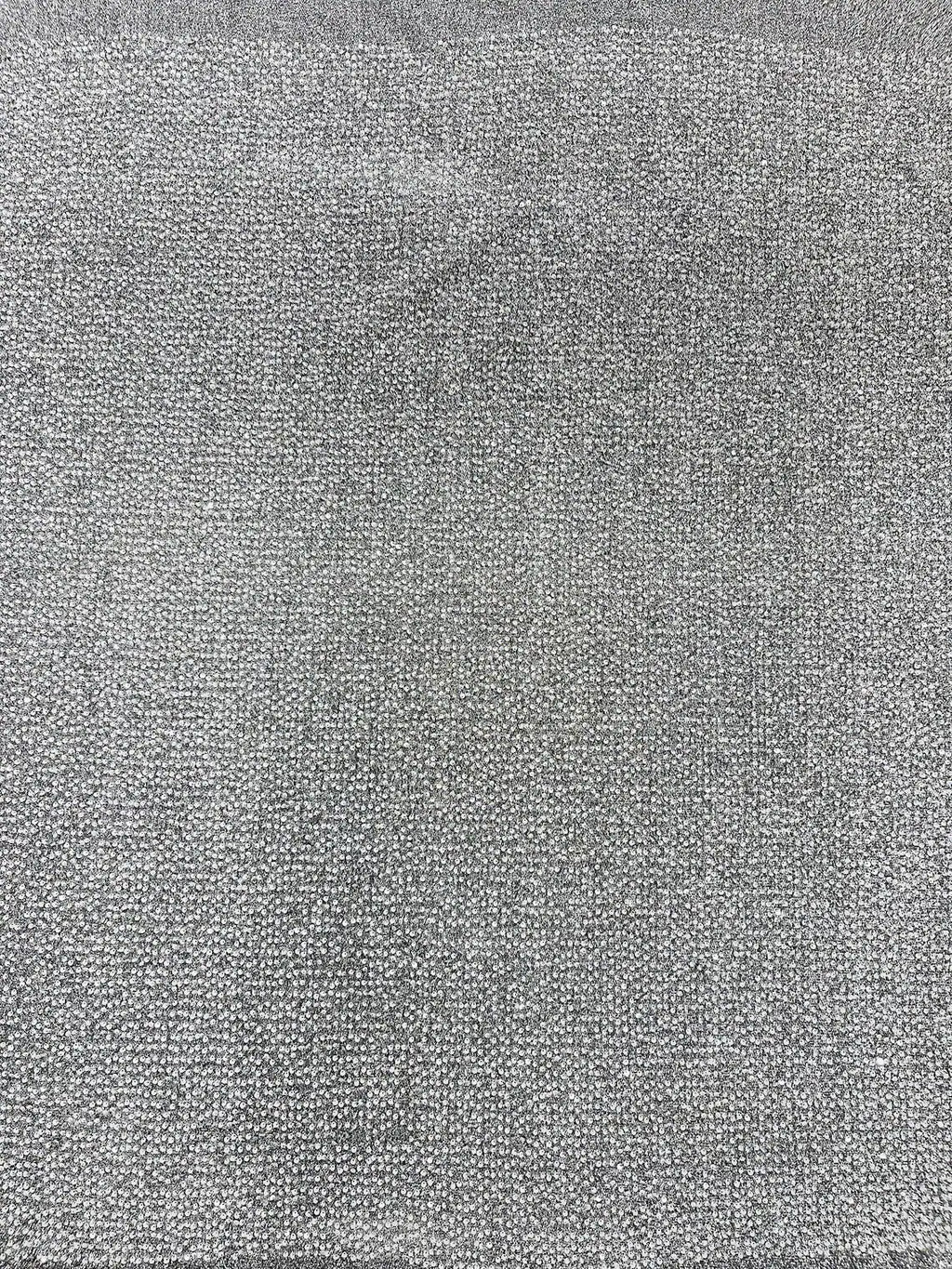 Sequins on Metallic Foil - White on Silver - 5mm Sequins Confetti 2Way Stretch Spandex Fabric by yard