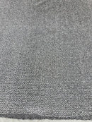 Sequins on Metallic Foil - White on Silver - 5mm Sequins Confetti 2Way Stretch Spandex Fabric by yard