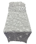 3D Butterfly Table Runner - White on White - 12" x 90" 3D Butterfly Sheer Mesh Table Runner
