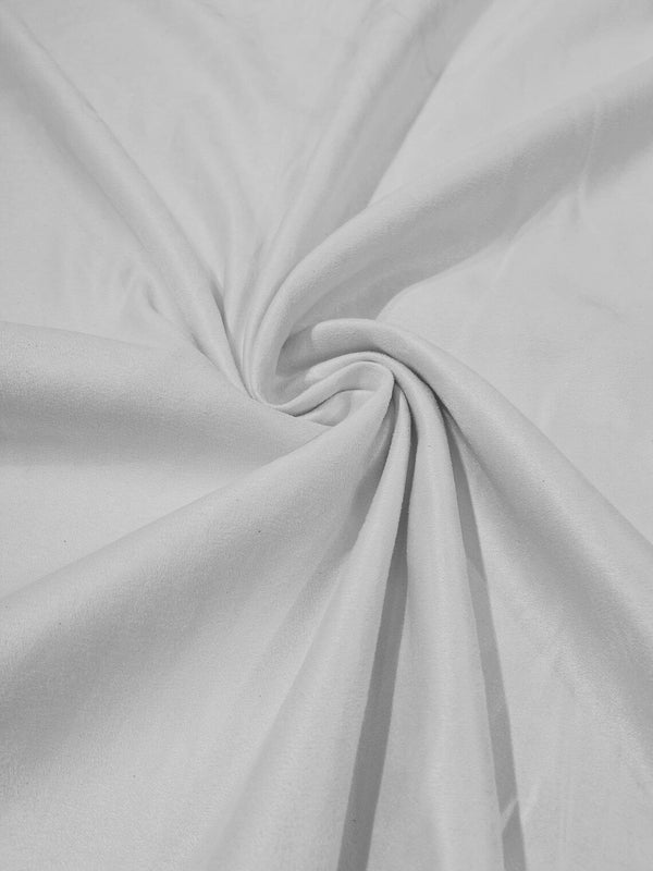 Faux Suede Fabric - White - 58" Polyester Micro Suede Fabric for Upholstery / Tablecloth/ Costume By Yard