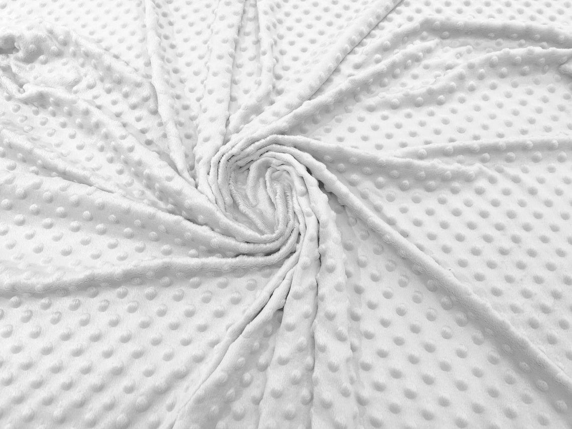 60" Minky Fur 3.mm Pile Fabric - Soft Blanket Minky Dot Fabric by the Yard (Pick Color)
