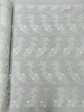 Floral Plant Cluster Fabric - White - Embroidered High Quality Lace Fabric Sold by Yard