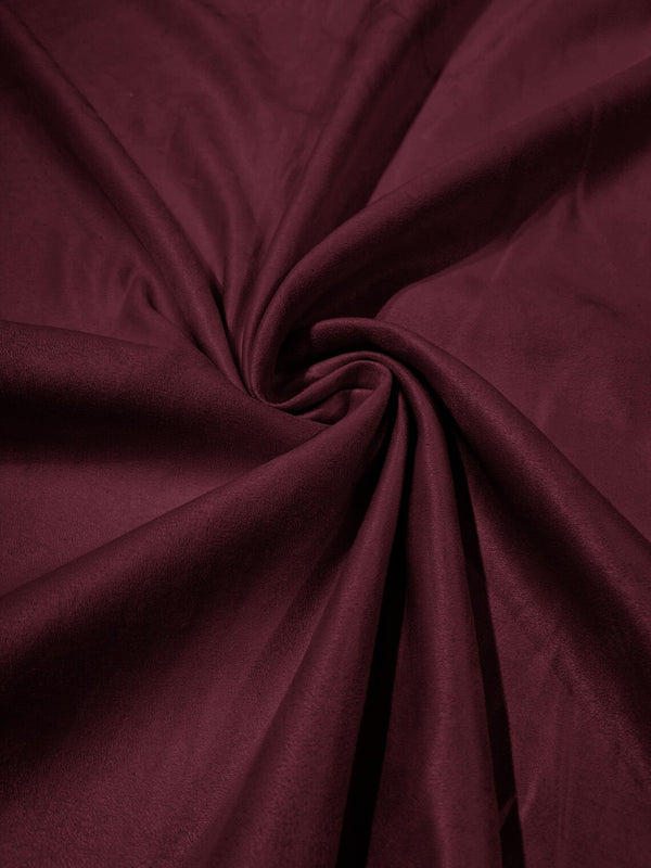 Faux Suede Fabric - Wine - 58" Polyester Micro Suede Fabric for Upholstery / Tablecloth/ Costume By Yard