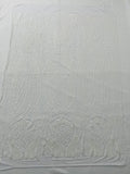 Long Wavy Pattern Sequins - White Iridescent - 4 Way Stretch Sequins Fabric Line Design By Yard