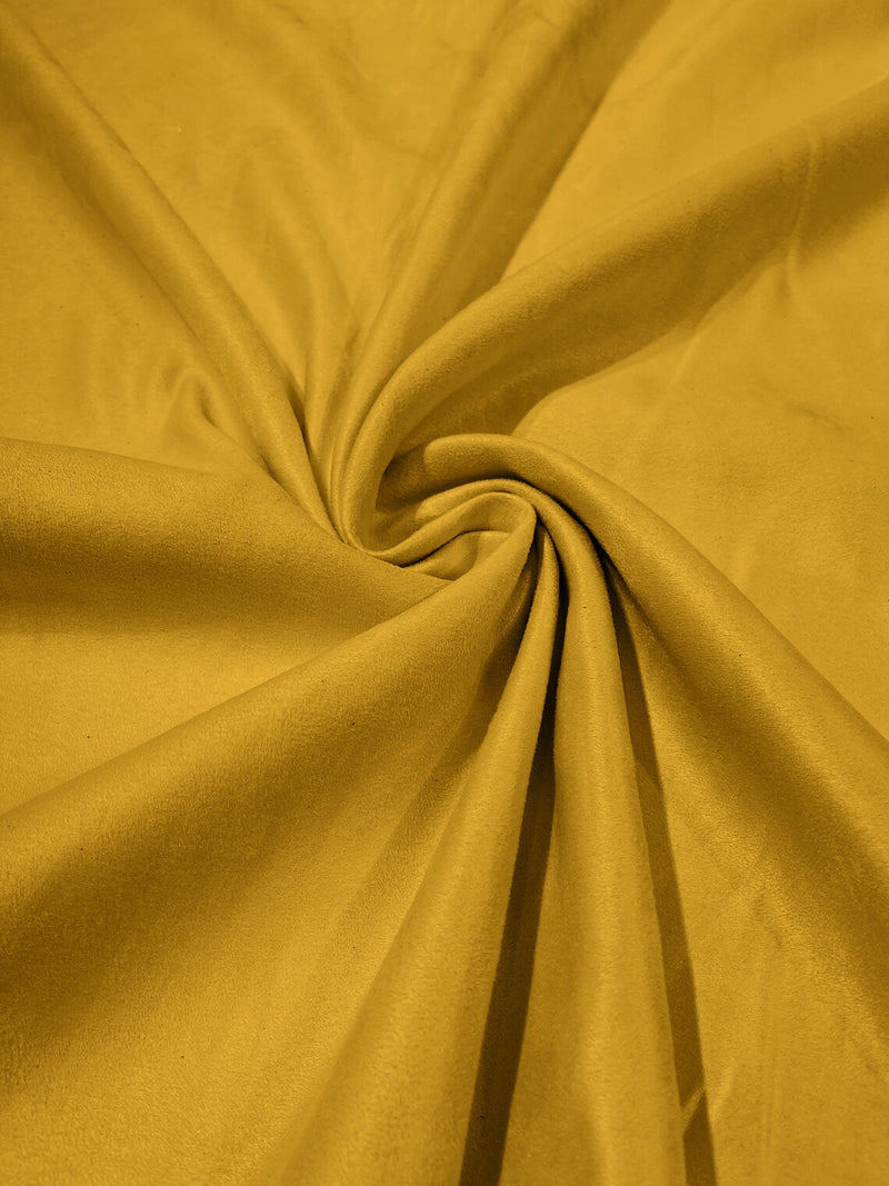 Faux Suede Fabric - Yellow - 58" Polyester Micro Suede Fabric for Upholstery / Tablecloth/ Costume By Yard