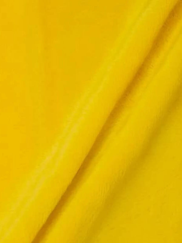 Minky Fur 3.mm Pile Fabric - Yellow - 60" Soft Blanket Minky Fabric by the Yard