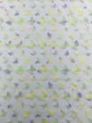 3D Butterfly Design Lace - Yellow / Purple - Embroidered Lace with 3D Butterfly Design By Yard