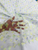 3D Butterfly Design Lace - Yellow / Purple - Embroidered Lace with 3D Butterfly Design By Yard