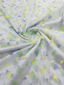 3D Butterfly Design Lace - Yellow / Purple - Embroidered Lace with 3D Butterfly Design By Yard