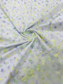 3D Butterfly Design Lace - Yellow / Purple - Embroidered Lace with 3D Butterfly Design By Yard