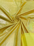 Mystique Foil Fabric - Yellow - 58/60" 4 Way Stretch Iridescent Foggy Foil Fabric Nylon/Spandex By Yard