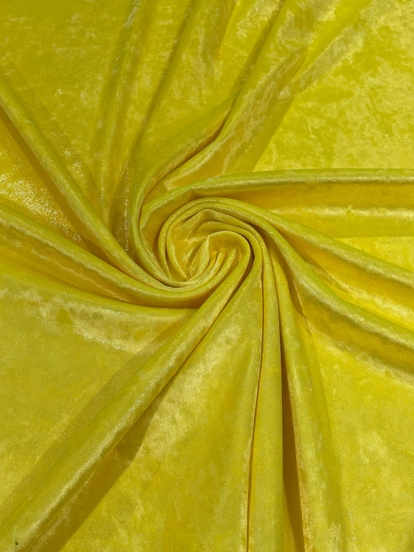 Iridescent Foggy Foil Fabric - Yellow - Oil Slick 58/60" Stretch Foil Velvet Black Light Fabric By Yard