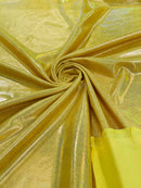 Mystique Foil Fabric - Yellow - 58/60" 4 Way Stretch Iridescent Foggy Foil Fabric Nylon/Spandex By Yard