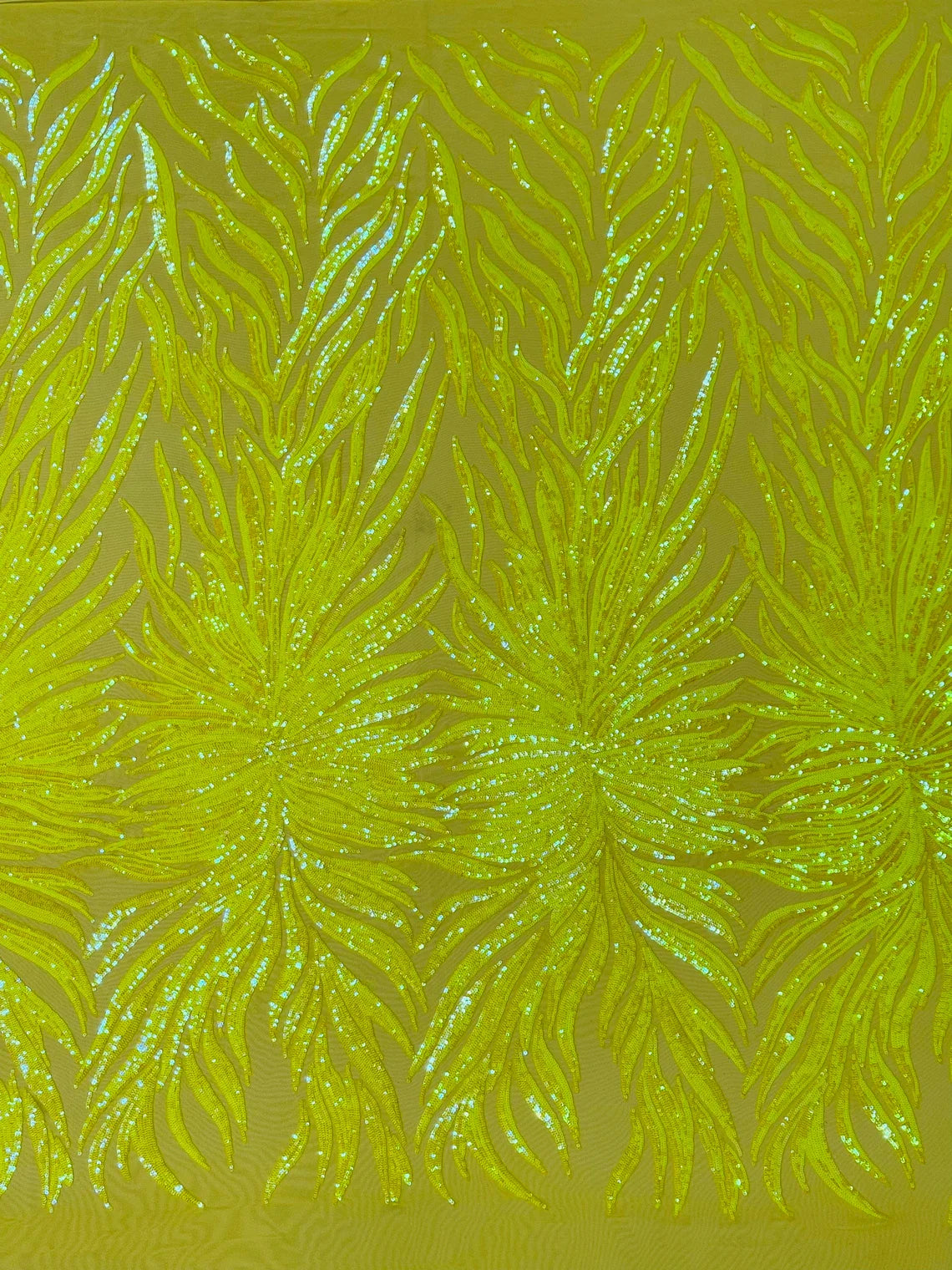 Angel Wing Sequin Design - 4 Way Stretch Wing Patterns Embroidered Sequins Fabric - 25 Yard Roll