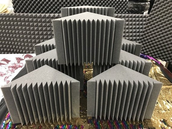 8 Pack Acoustic Foam Bass Trap Recording Studios Corner Wall 12" X 12" X 12" Bass Trap
