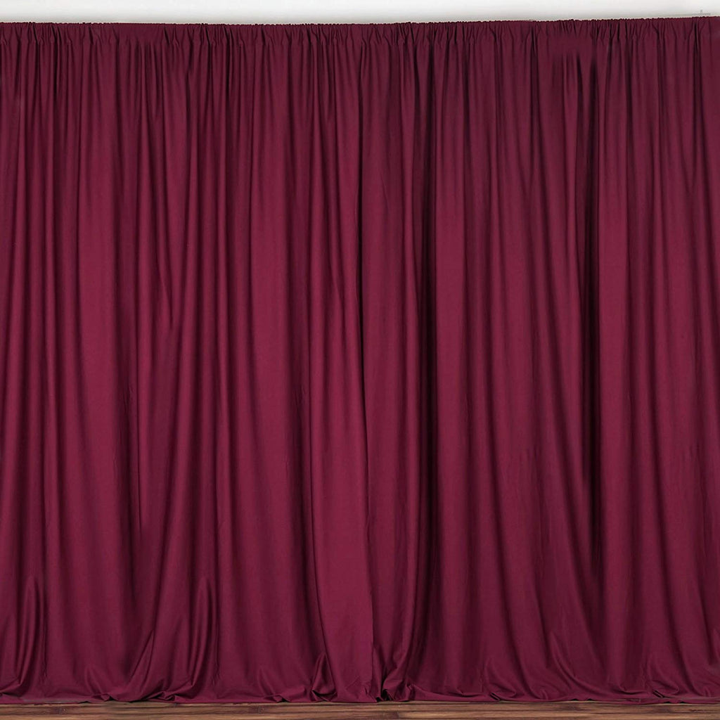 5 Feet x 10 Feet Burgundy Polyester Poplin Backdrop Drape Curtains, Photography Event Decor 1 Pair