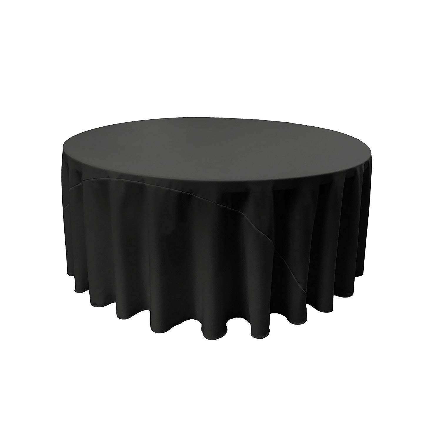 120" Round Drape Solid Tablecloth - Round Full Table Cover 3 Part Stitched Available in 84 Colors