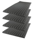 2"X24"X48" Charcoal Acoustic Foam Sound Absorption Pyramid Studio Treatment Wall Panel (4 Pack)