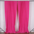 5 Feet x 10 Feet - Fuschia Polyester Poplin Backdrop Drape Curtains Photography Event Decor 1 Pair