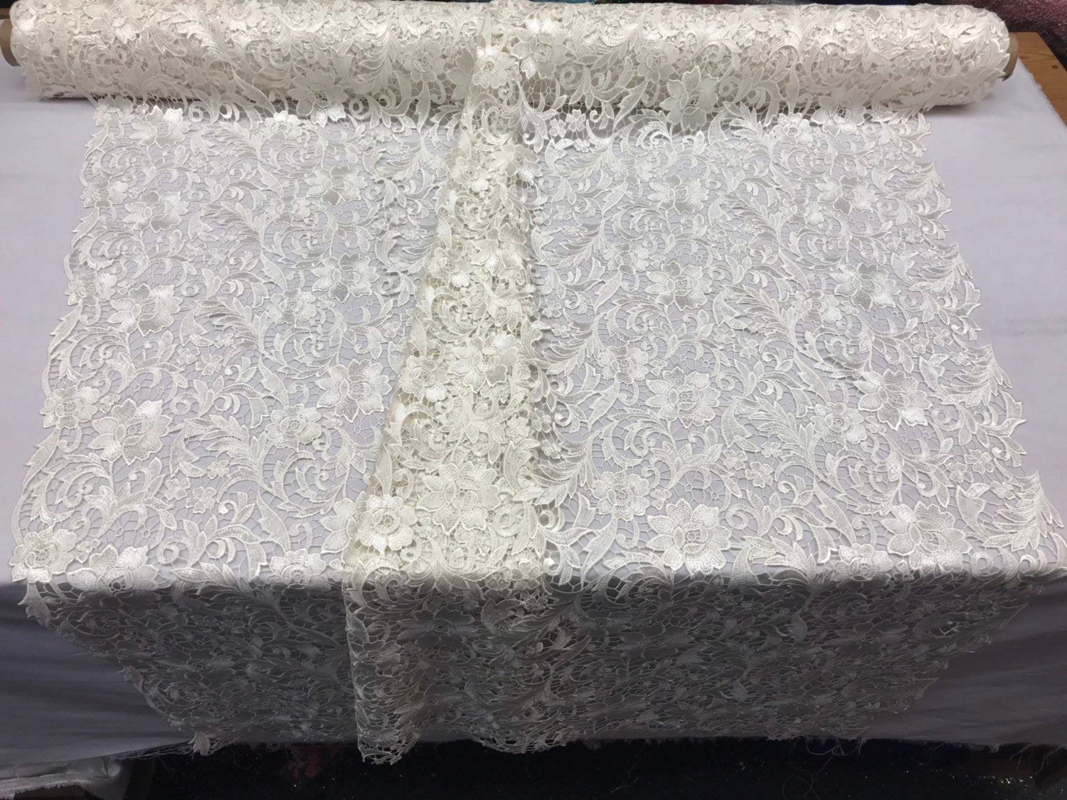 Guipure Lace Fabric - Ivory