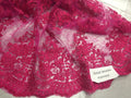 Metatron Fabrics Magical French Design Mesh Lace Fabric Fuschia - Sold by Yard