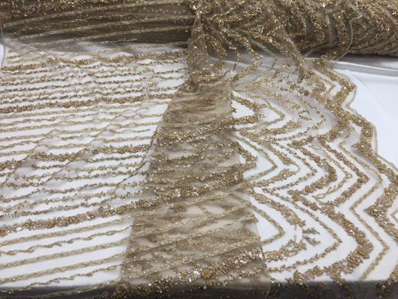 Skin Beaded Fbric By The Yard Embroidered Mesh Bridal Veil Beaded & Sequins Wedding Decorations