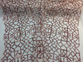 4 Way Stretch Geometric Sequins Mocha Mesh Lace Fabric Dress Fashion Sold By The Yard