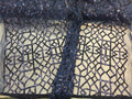 4 Way Stretch Geometric Sequins Navy Mesh Lace Fabric Dress Fashion Sold By The Yard
