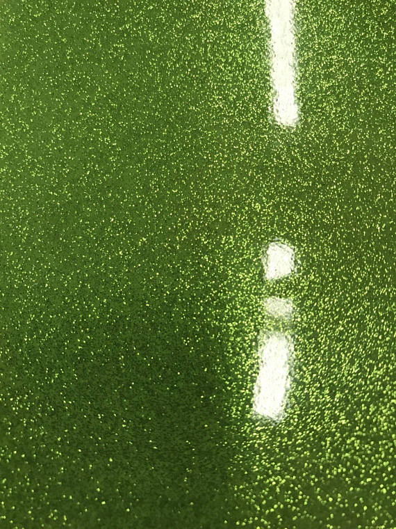 Vinyl Fabric - Green Shiny Sparkle Glitter Leather PVC - Upholstery By The Yard