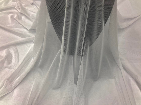 Power Mesh Fabric By The Yard - White  - Nylon Lycra Spandex 4 Way Stretch Apparel Fabric  58"/60"