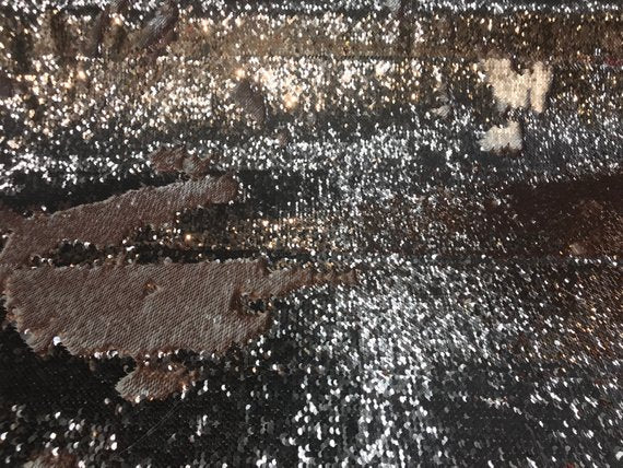 Mermaid Sequins Fabric Reversible 2 Way Stretch Matte-Shiny Rose Gold Flip Up Sequins Fabric By Yard