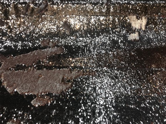 Mermaid Sequins Fabric Reversible 2 Way Stretch Matte-Shiny Rose Gold Flip Up Sequins Fabric By Yard