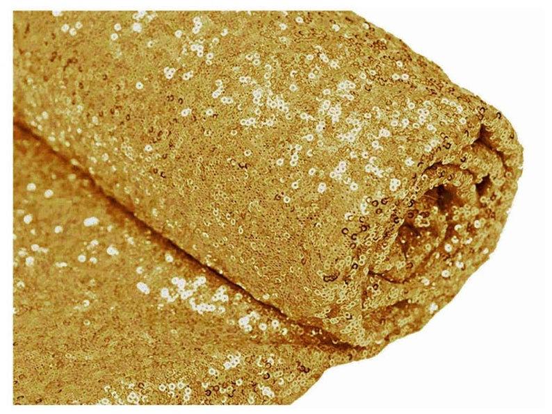 Mini Glitz Sequins - Yellow Gold -  Stretch Shiny Sequins Mesh Fabric Sold By The Yard